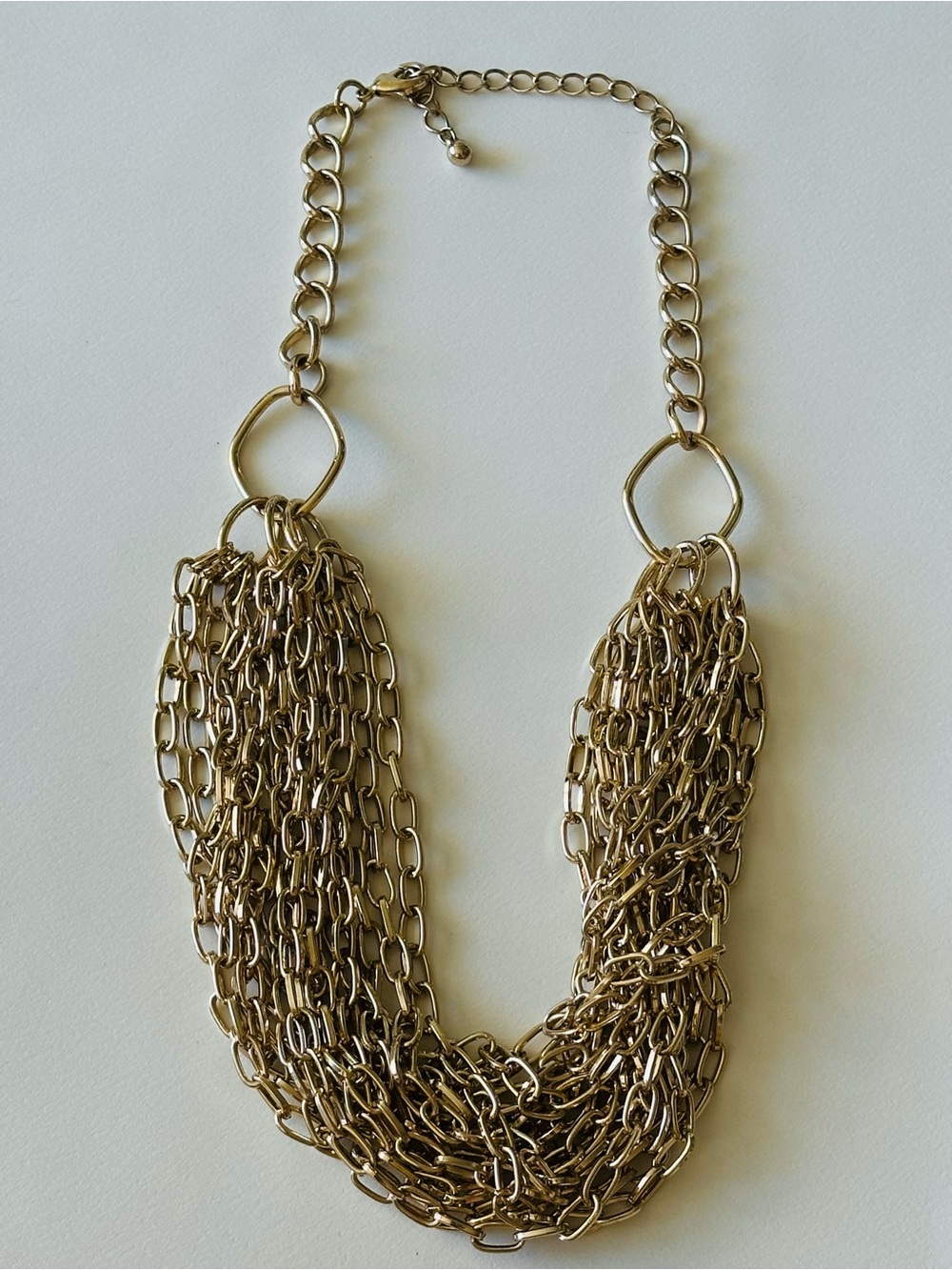 Layered Gold Multi-Chain Statement Necklace